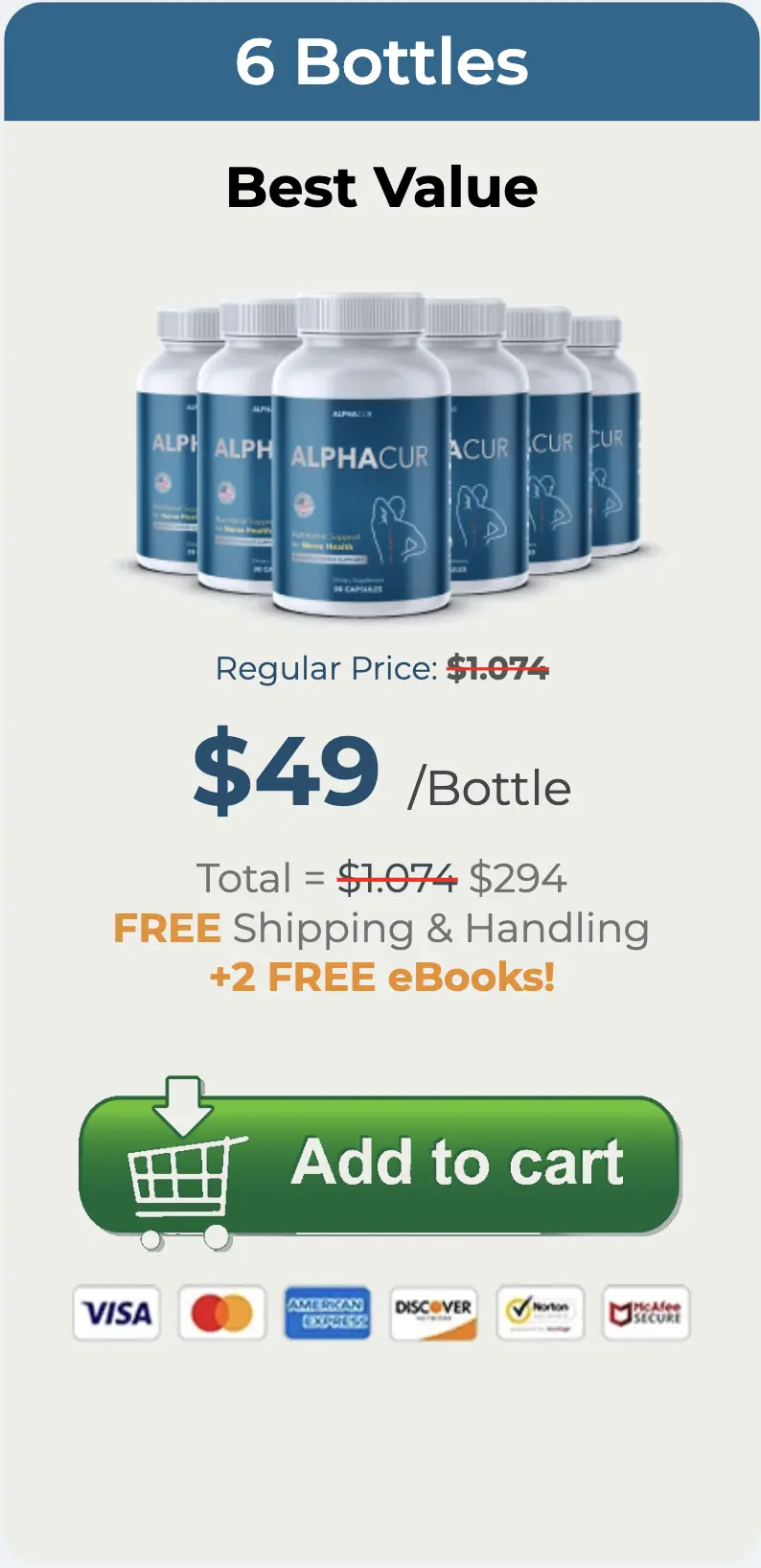 AlphaCur 6-bottle best value package